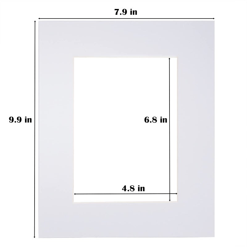 Egofine 8x10 White Picture Mats Pack of 25, Frame Mattes for 5x7 Pictures, Acid Free, 1.2mm Thickness, with Core Bevel Cut - Image 4